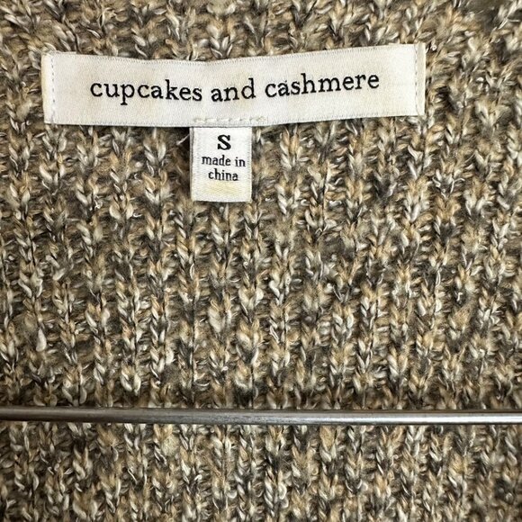 Cupcakes & Cashmere Cardigan Sweater Animal Print Knit Open Front Size S - Picture 6 of 7